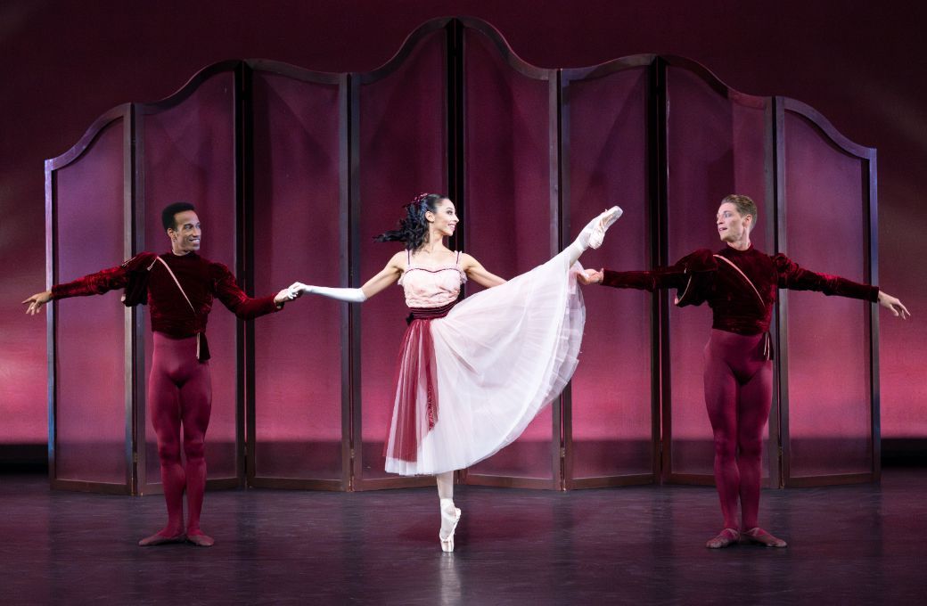 Ricardo Rhodes, Jessica Assef, Daniel Pratt in Frederick Ashton's <i>Valses nobles et sentimentales</i> &copy; Foteini Christofilopoulou