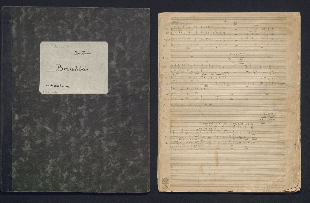 Hans Kr&aacute;sa, <i>Brundib&aacute;r</i>, autograph score, Terez&iacute;n, 1943 &copy; musicanongrata.cz | Terez&iacute;n Memorial
