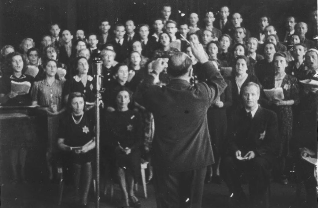 Performance of Mendelssohn&rsquo;s <i>Elias</i> at Terez&iacute;n: still from <i>The F&uuml;hrer Gives a City to the Jews</i> &copy; Public domain | Yad Vashem Archives