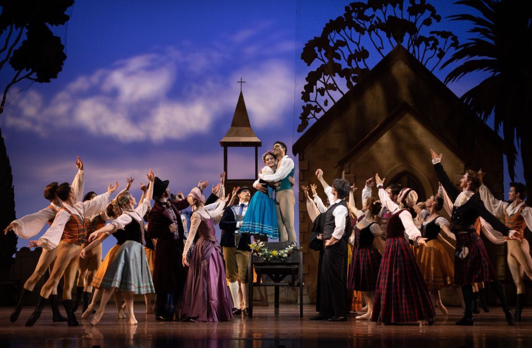 Queensland Ballet in <i>Copp&eacute;lia</i> with Chiara Gonzalez as Swanilda and Patrick Rev&eacute; as Franz &copy; David Kelly