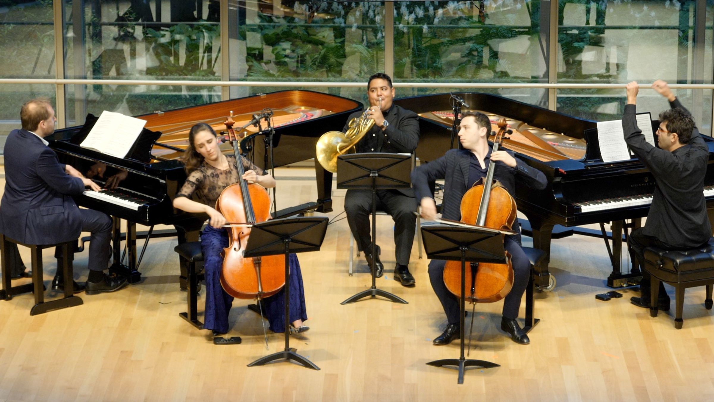 Adam Golka, Annie Jacobs-Perkins, Nelson Ricardo Yovera Perez, Oliver Herbert and Roman Rabinovich &copy; Courtesy of Chamberfest Cleveland