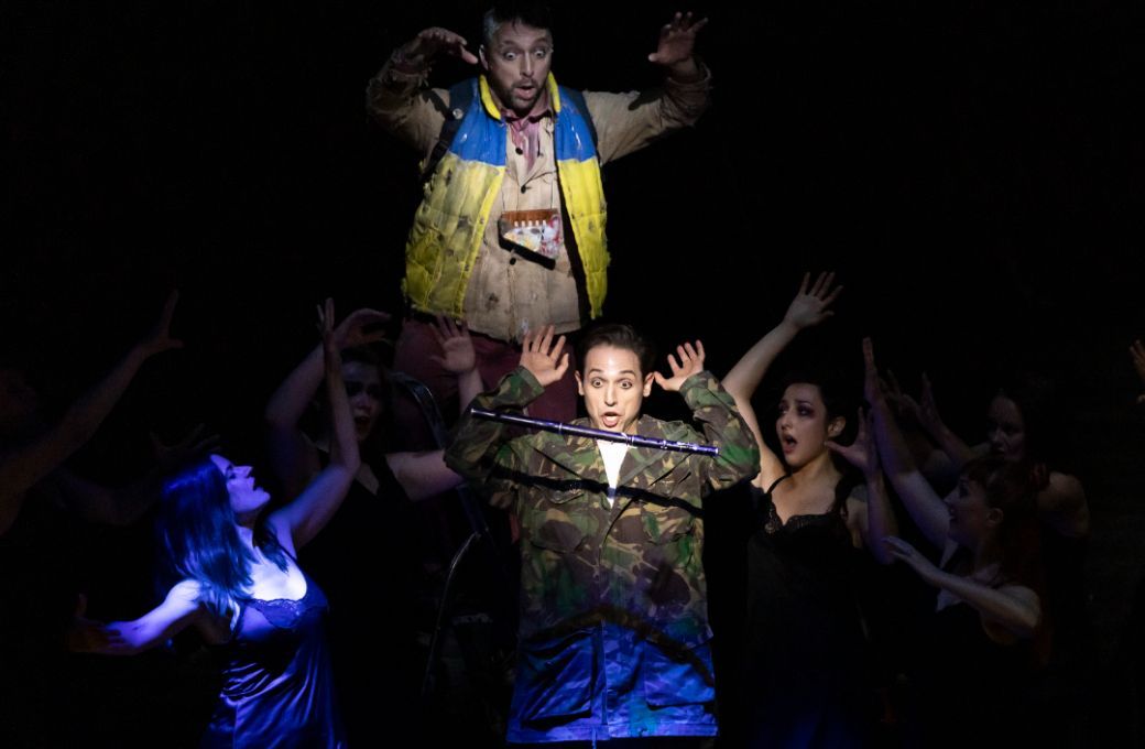 Giovanni Sala (Tamino), Gyula Orendt (Papageno), damas y coro &copy; Miguel Lorenzo &amp; Mikel Ponce | Les Arts