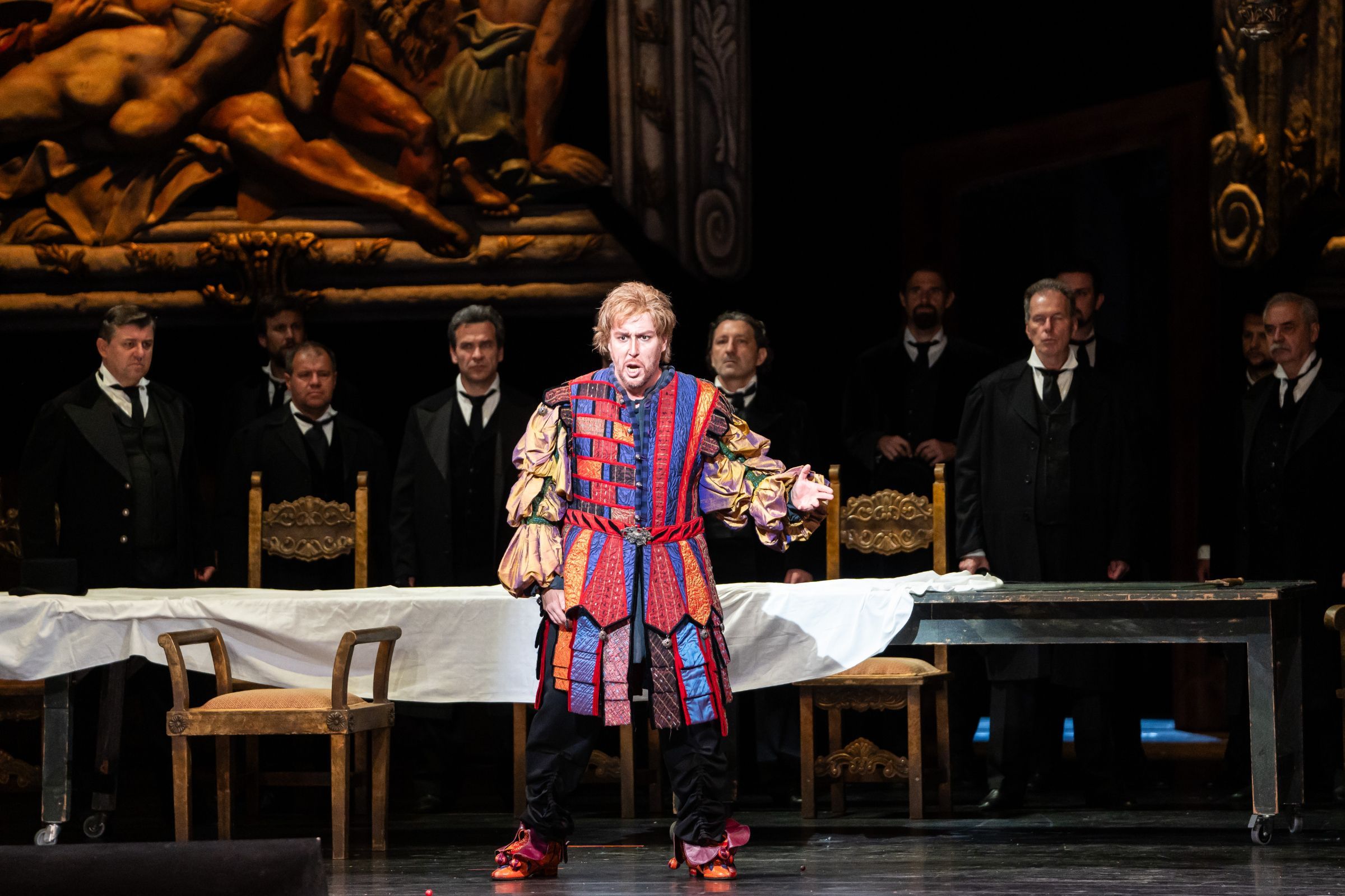 Attila Mókus (Rigoletto) and ensemble &copy; Valter Berecz | Hungarian State Opera