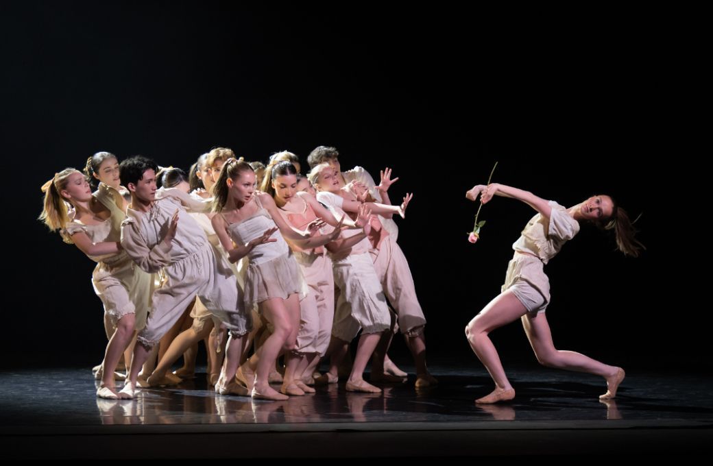 1st year students in <i>The End of All Wanting is All I've Been Wanting</i> with Hannah Foster &copy; Photography by ASH