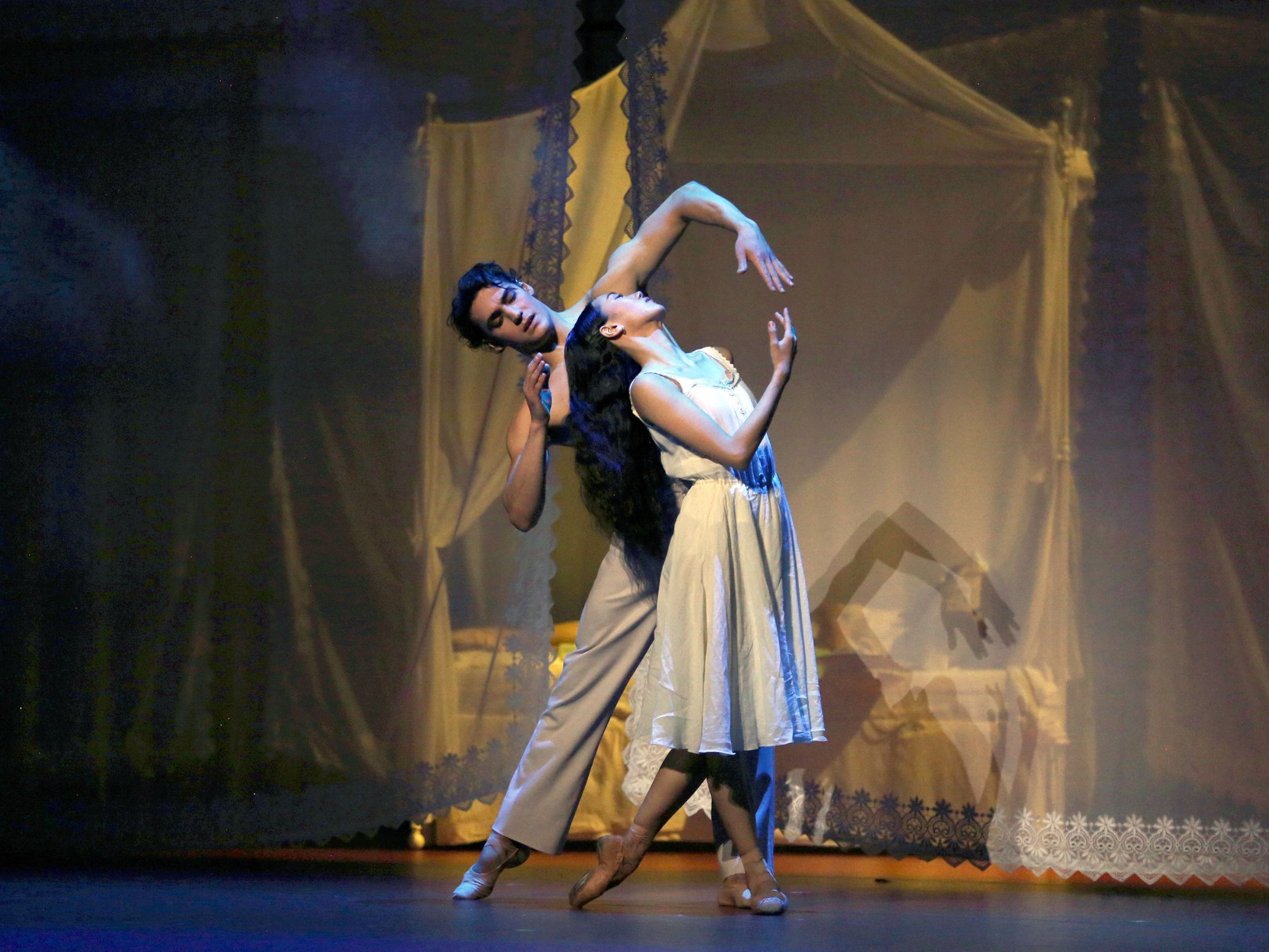 SunMi Park as Tita and Daniel Camargo as Pedro in Christopher Wheeldon's <i>Like Water for Chocolate</i> &copy; Marty Sohl