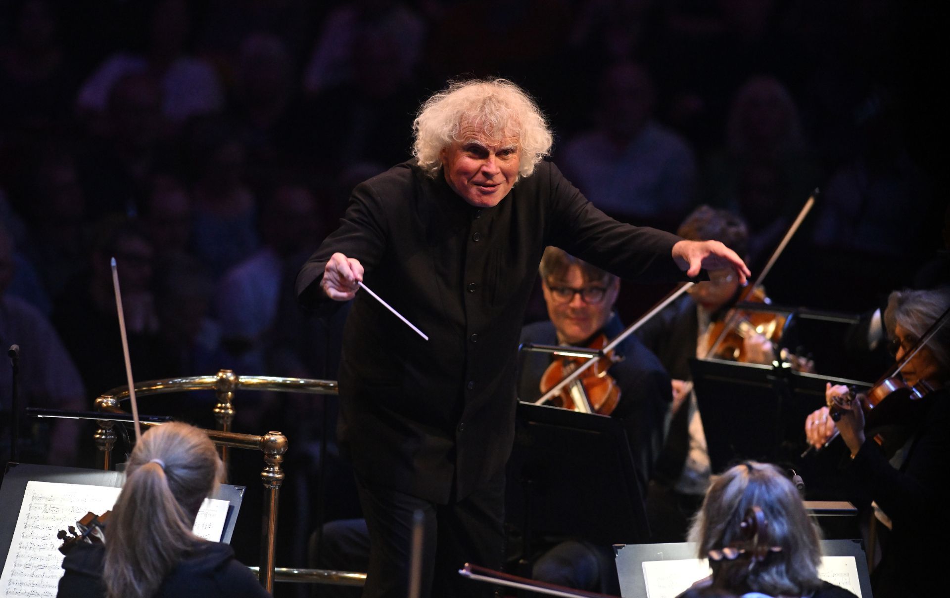 Sir Simon Rattle conducts at the BBC Proms &copy; Mark Allan