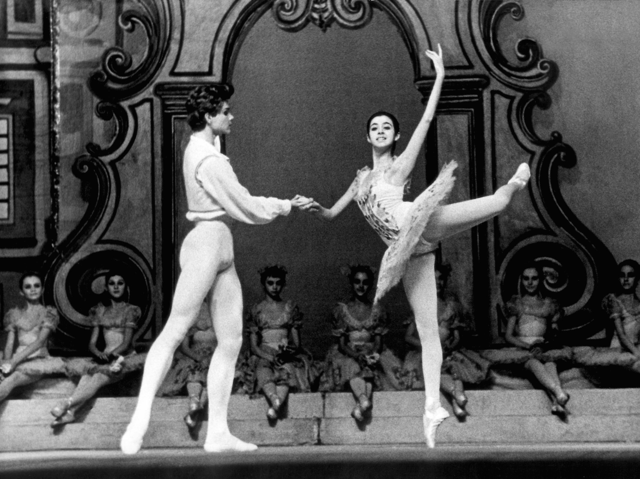 Andris Liepa and Nina Ananiashvili in <i>Coppélia</i> at their graduation performance © Nina Ananiashvili's own collection