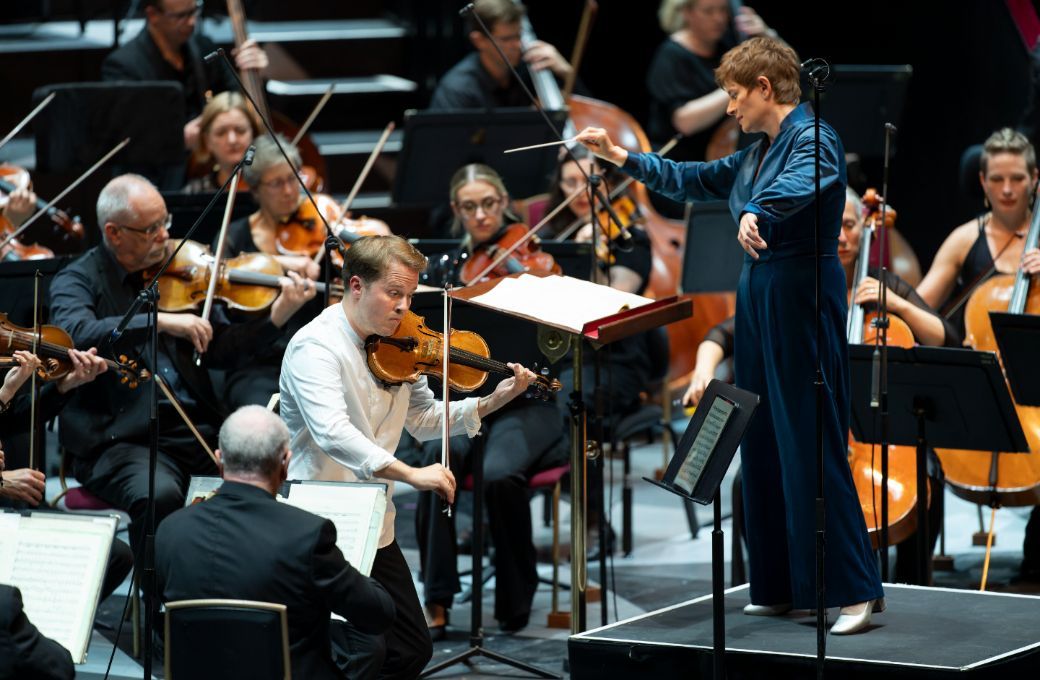 Tobias Feldmann, Anja Bihlmaier and the BBC Philharmonic &copy; BBC | Andy Paradise