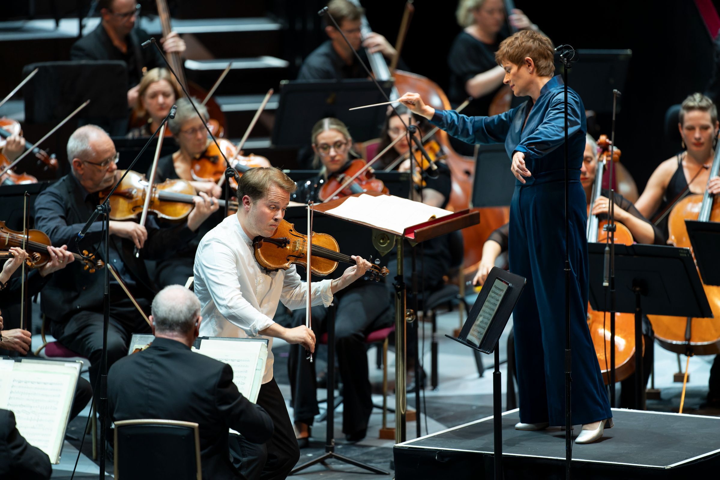Tobias Feldmann, Anja Bihlmaier and the BBC Philharmonic &copy; BBC | Andy Paradise