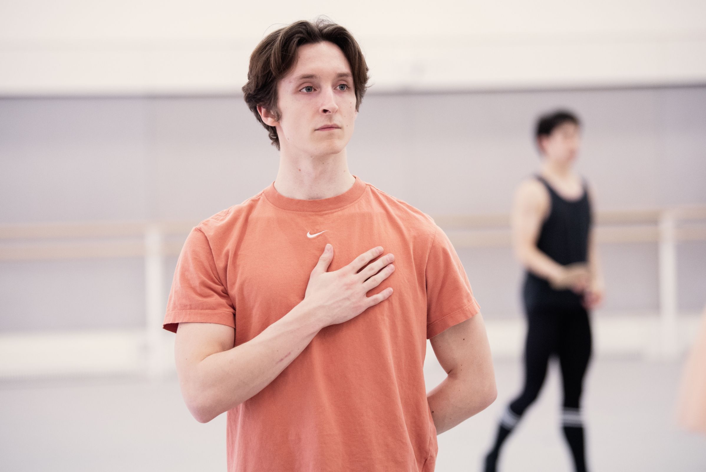 Joshua Junker in rehearsal for Ashton's <i>Cinderella</i>, The Royal Ballet &copy; Camilla Greenwell