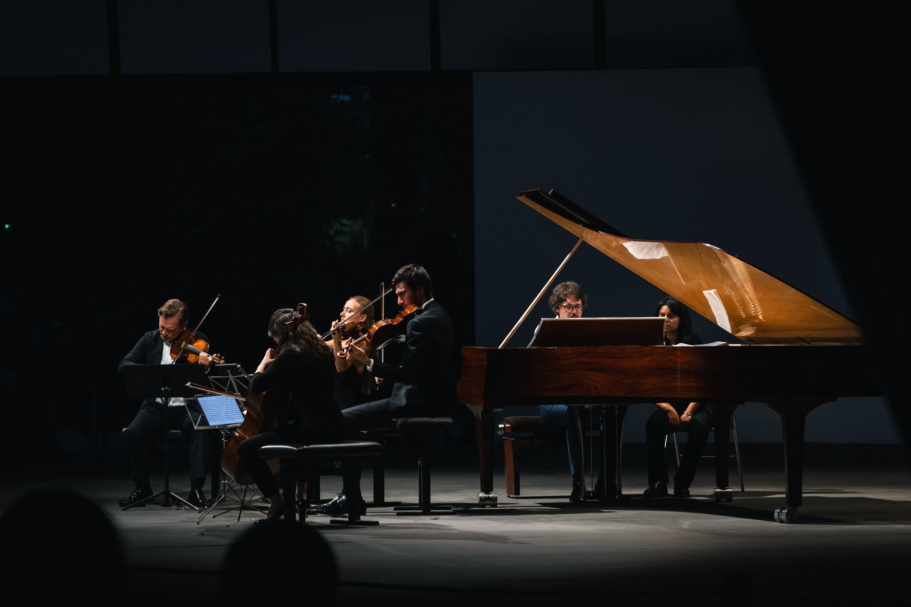 Renaud Capuçon, Anna Agafia Egholm, Paul Zientara, Stéphanie Huang et Lucas Debargue &copy; Valentine Chauvin