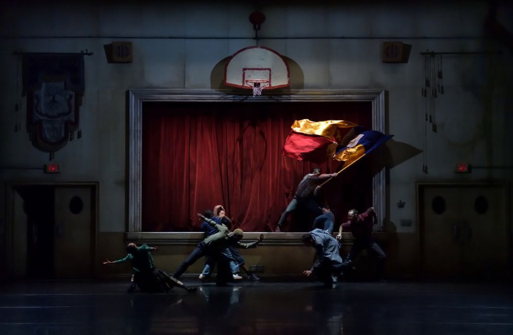 Kidd Pivot in Crystal Pite and Jonathon Young's <i>Assembly Hall</i> &copy; Michael Slobodian