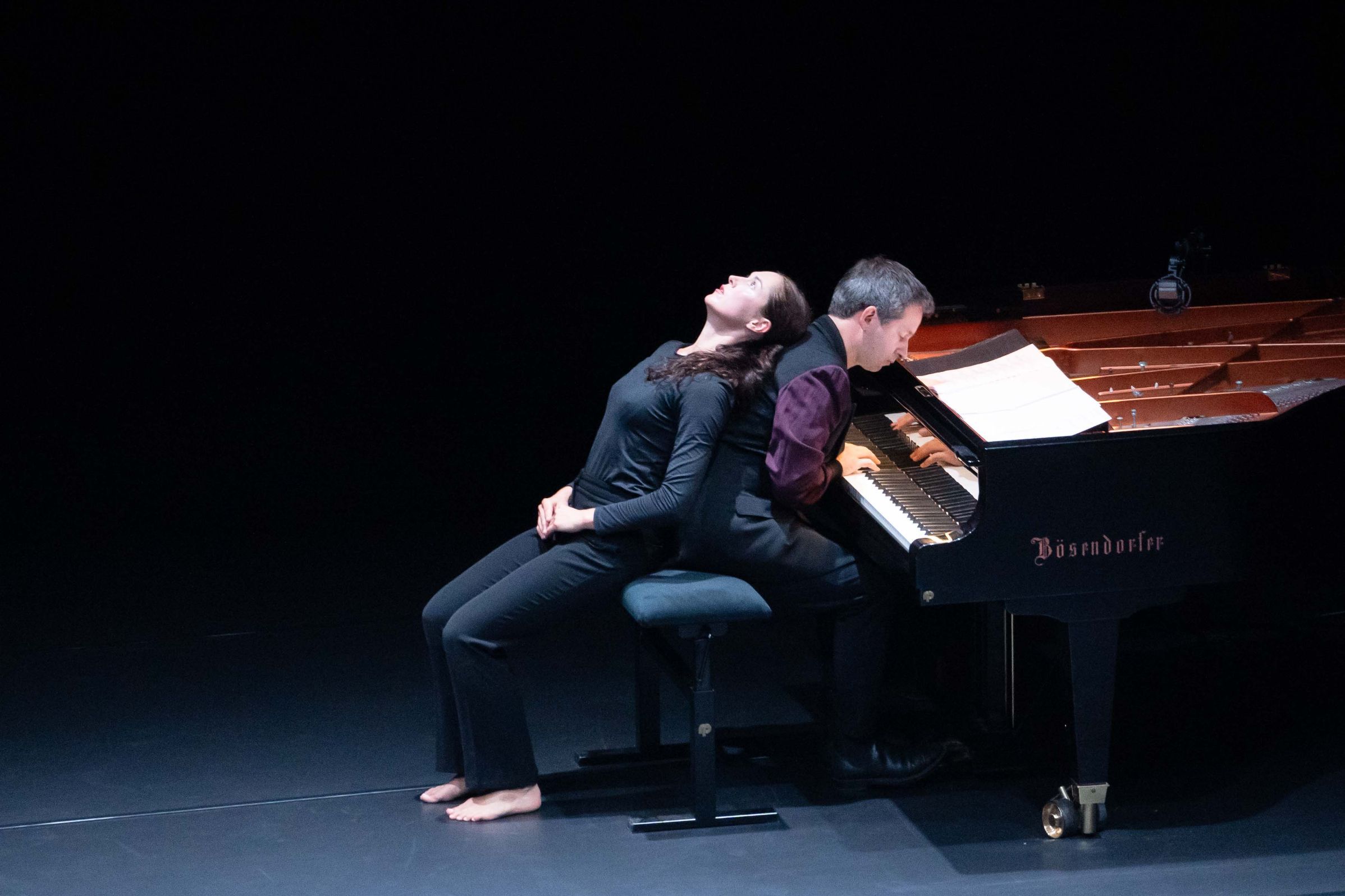Élodie Sicard and Betrand Chamayou in <i>CAGE²</i> &copy; Festival Ravel | Komcebo