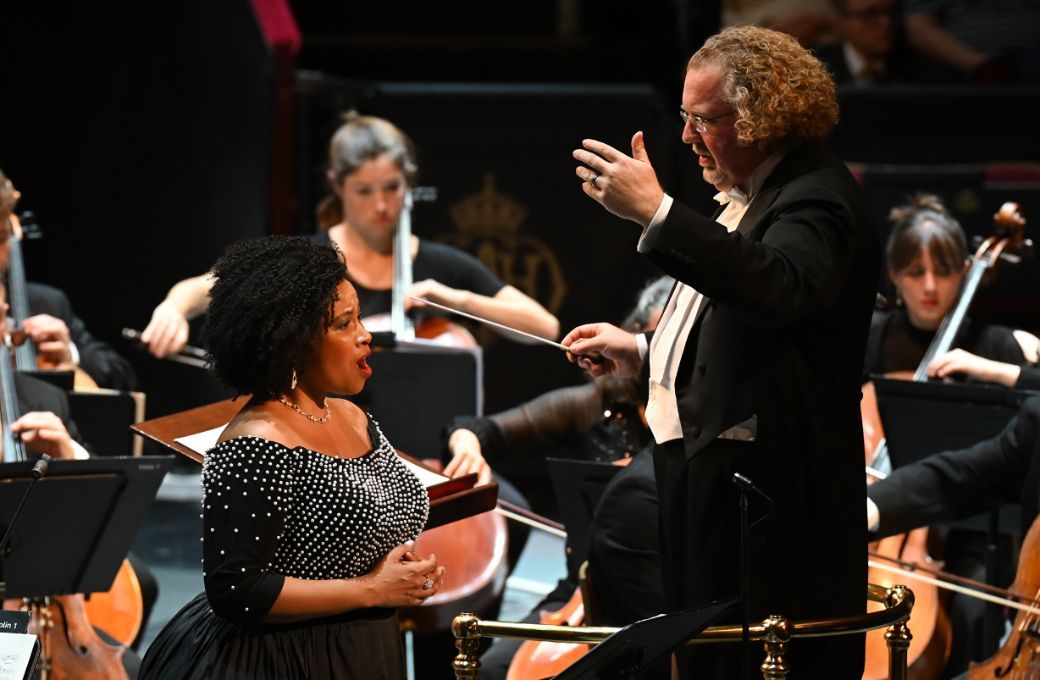 Golda Schultz and Stéphane Denève © BBC | Chris Christodoulou