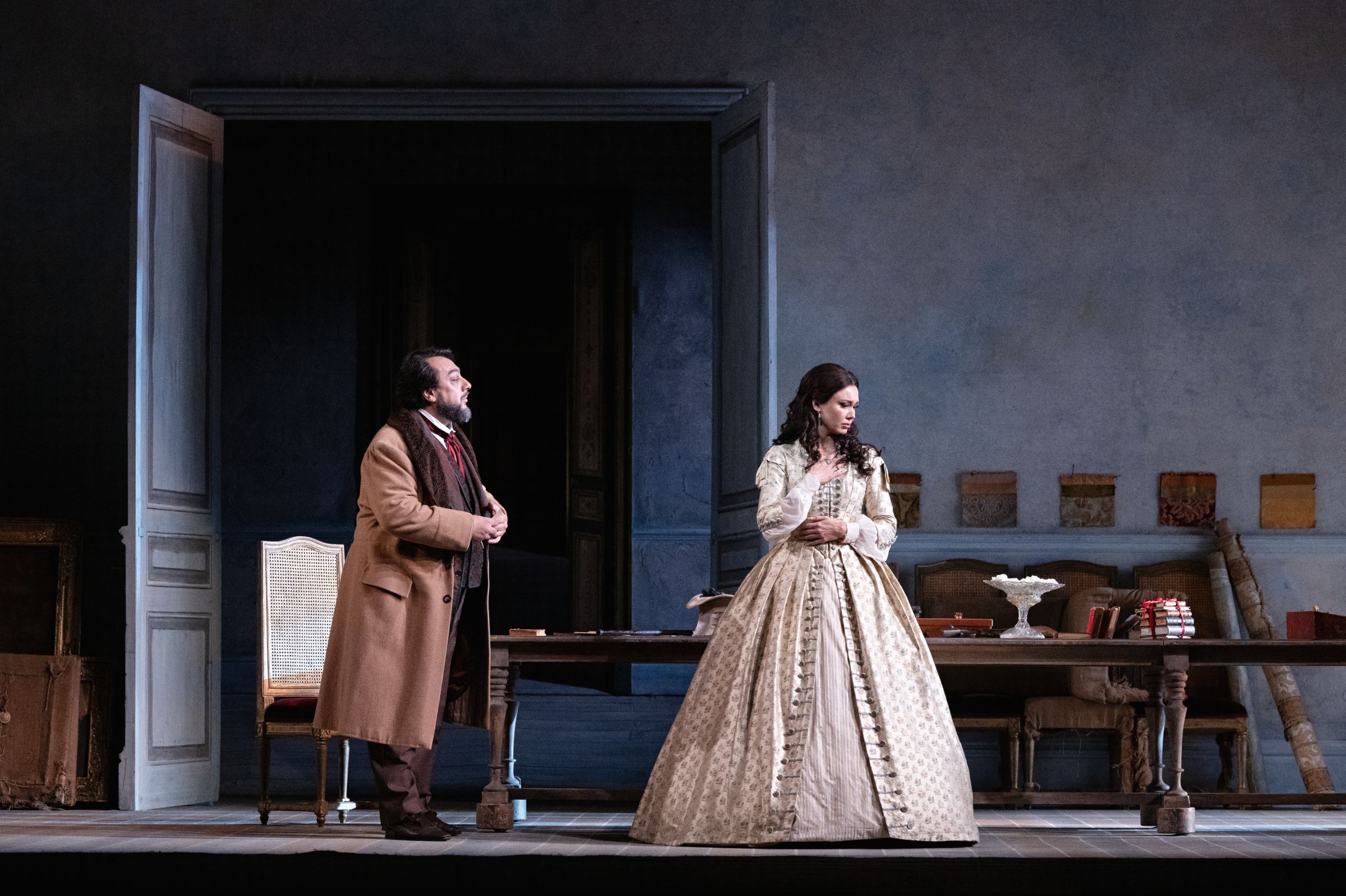 George Petean (Germont) and Aida Garifullina (Violetta) &copy; ROH | Camilla Greenwell