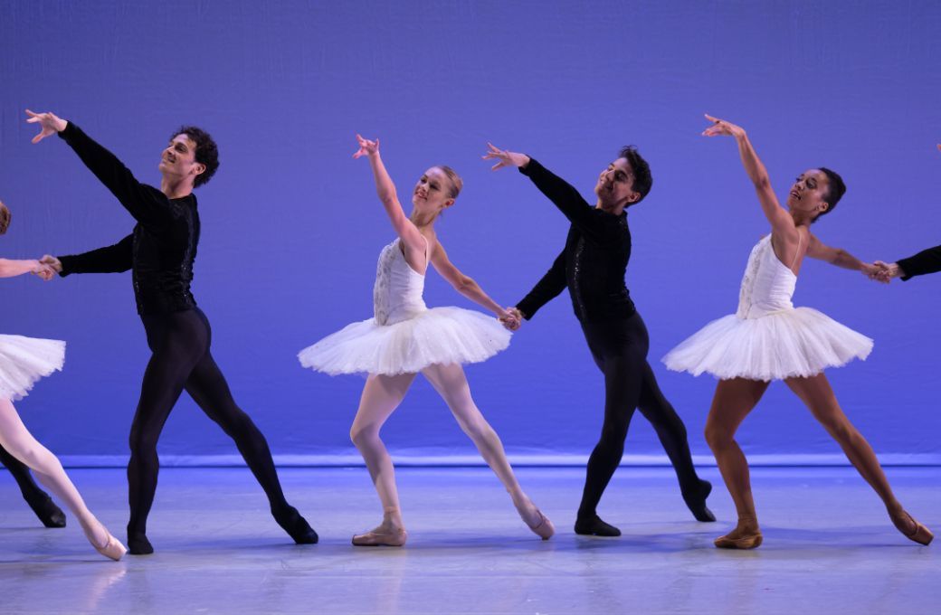Alejandro Virelles, Isadora Bless, Nicholas Mihlar and Miranda Silveira in Page's <i>Larina Waltz</i> &copy; Photography by ASH