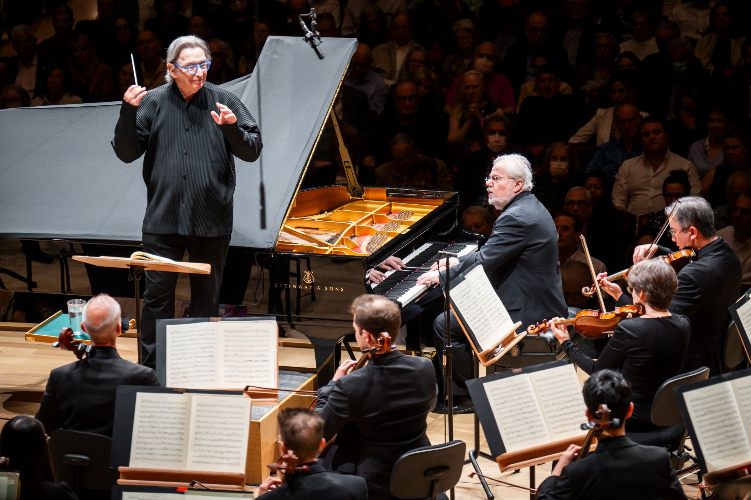 Michael Tilson Thomas, Emanuel Ax and the New York Philharmonic &copy; Chris Lee