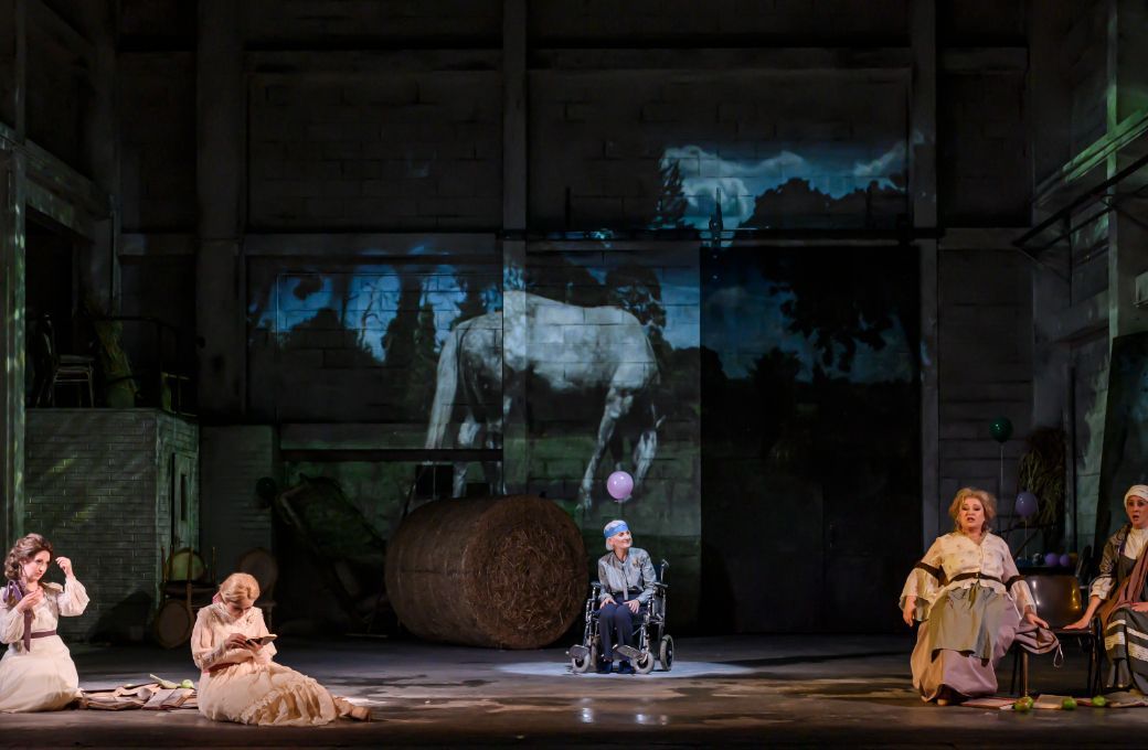Sarah Richmond (Olga), Mary McCabe (Tatyana), Anne Flanagan (Older Tatyana), Carolyn Dobbin (Larina) &copy; Neil Harrison Photography | Northern Ireland Opera