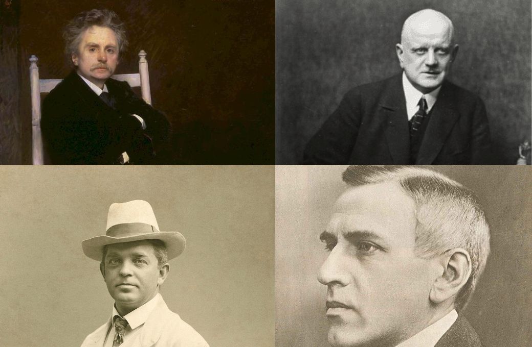 Edvard Grieg, Jean Sibelius, Carl Nielsen & Wilhelm Stenhammar © Public domain