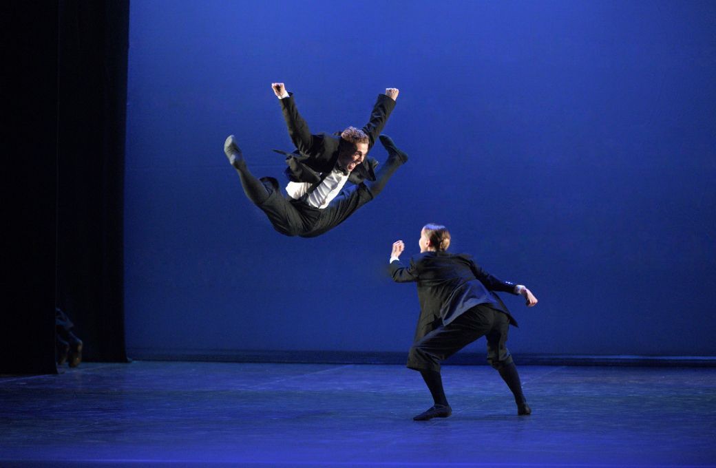 Rhys Antoni Yeomans and Georgia Bould, English National Ballet, in <i>Jolly Folly</i> © Laurent Liotardo