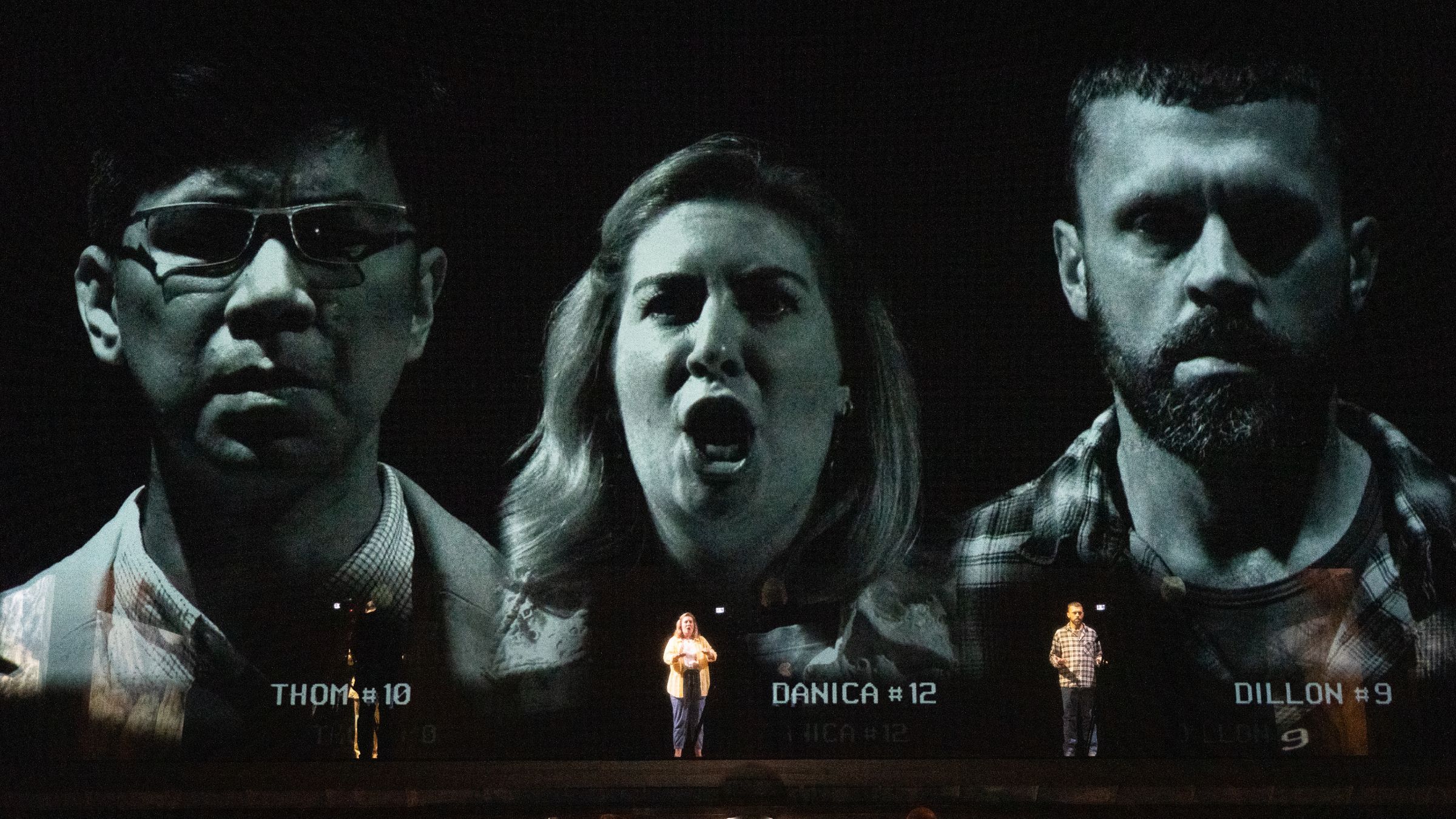 Joseph Lim, Diane Newman and John Moore in Missy Mazzoli and Royce Vavrek’s <i>The Listeners</i> &copy; Steven Pisano
