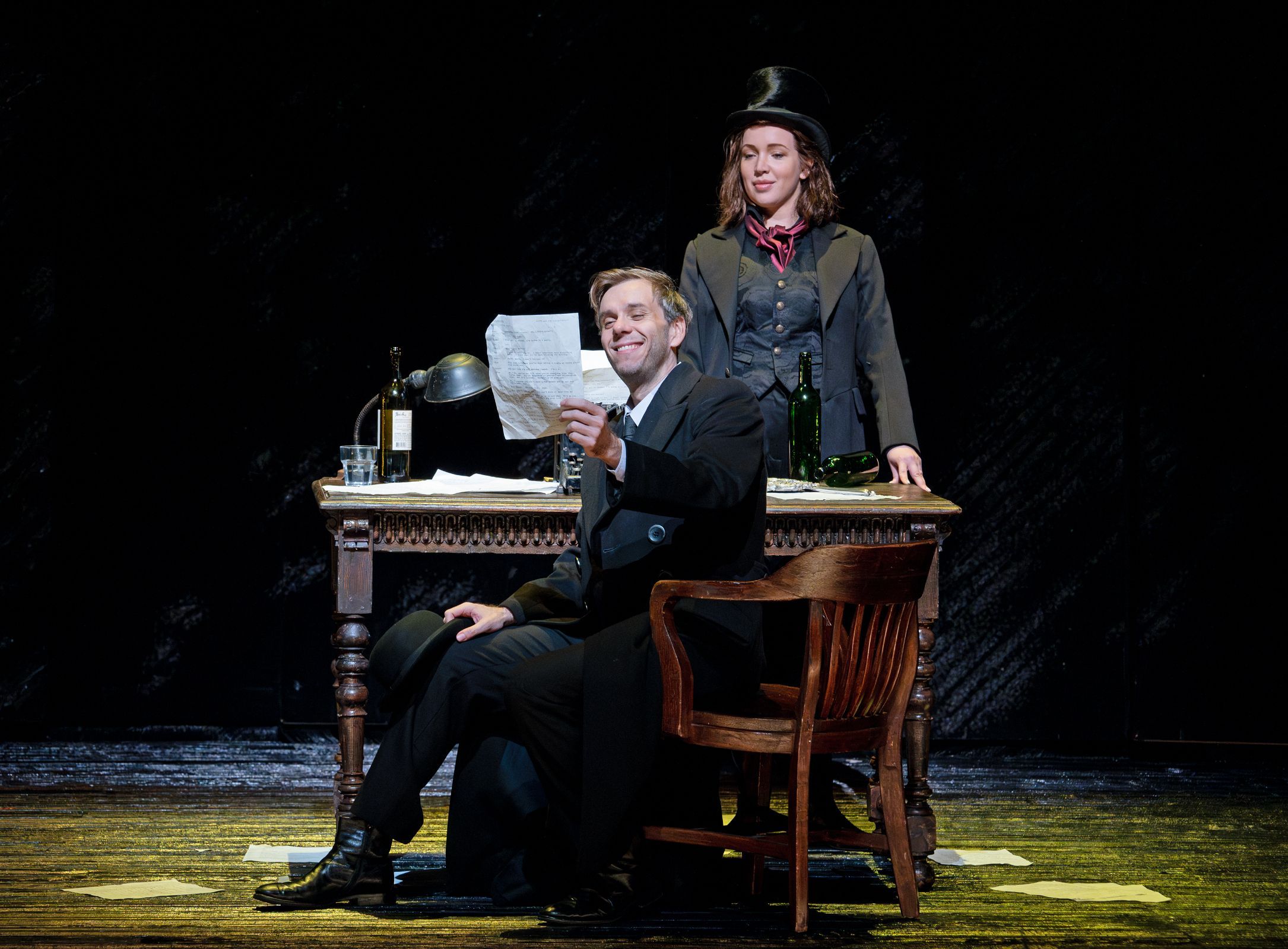 Benjamin Bernheim (Hoffmann) and Vasilisa Berzhanskaya (Nicklausse) &copy; Karen Almond | Met Opera