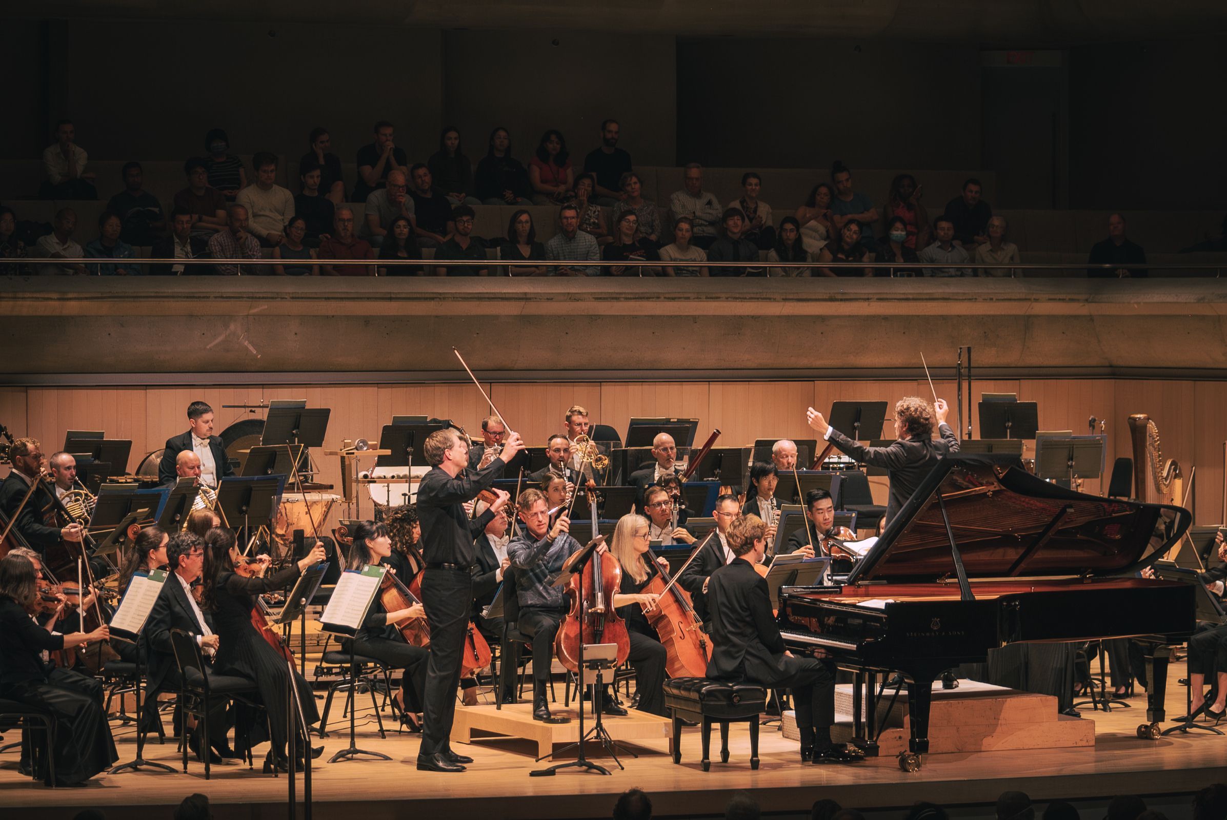Jonathan Crow, Joseph Johnson and Jan Lisiecki with the Toronto Symphony Orchestra &copy; Allan Cabral