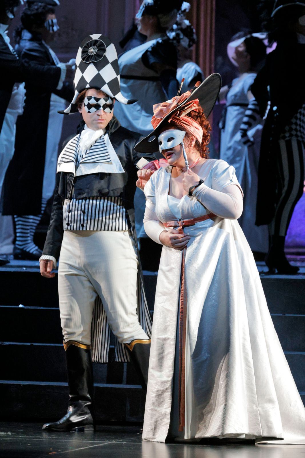 Michael Fabiano (Gustavus III) and Lianna Haroutounian (Amelia) &copy; Cory Weaver | San Francisco Opera