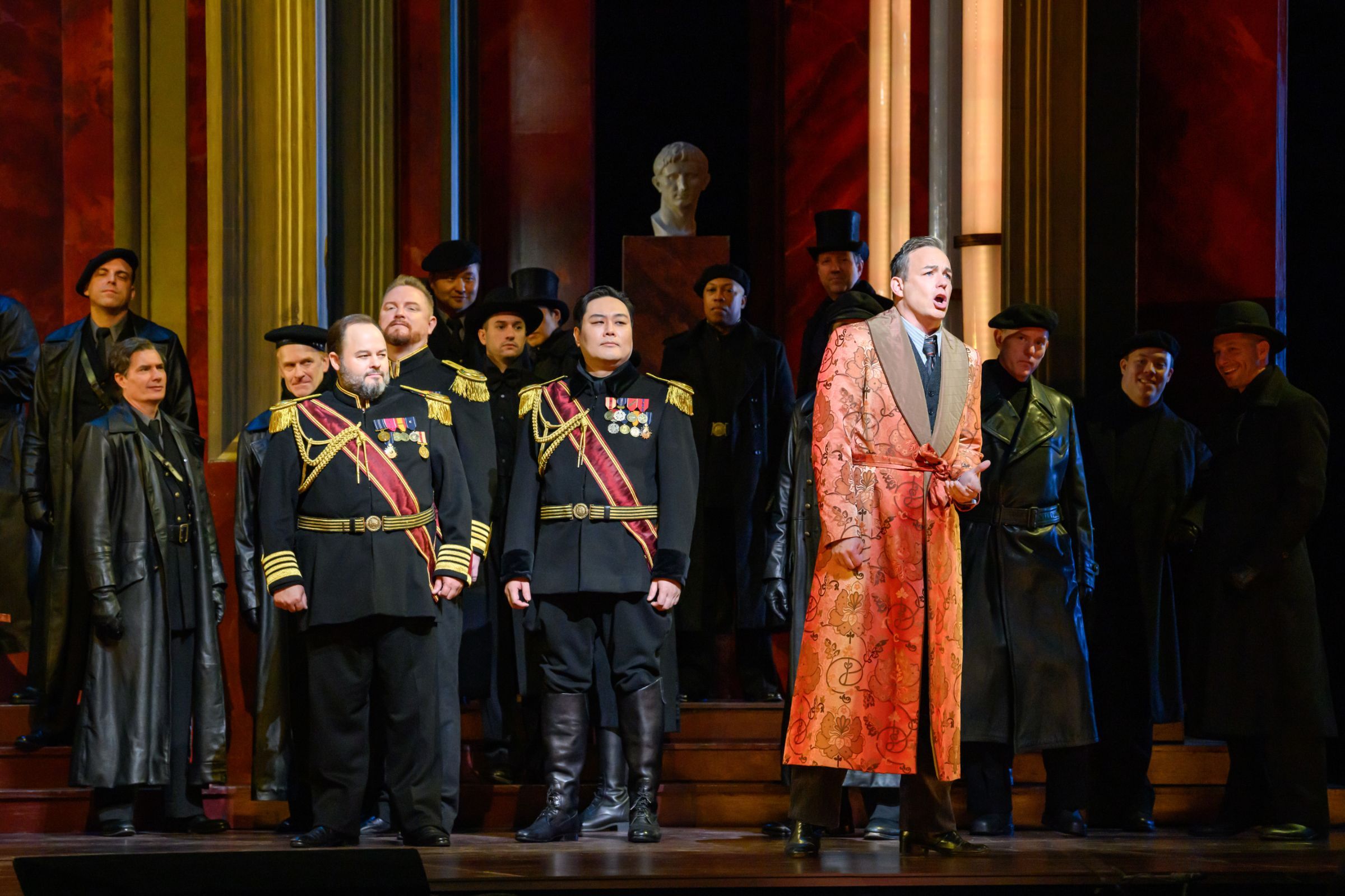 Stephen Costello (Duke of Mantua) and chorus &copy; Nina Wurtzel | Met Opera
