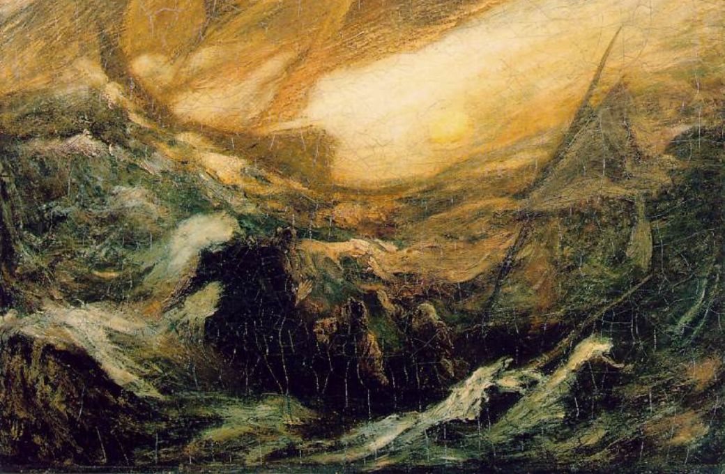 The Flying Dutchman by Albert Pinkham Ryder c. 1887 (Smithsonian American Art Museum) &copy; Public domain