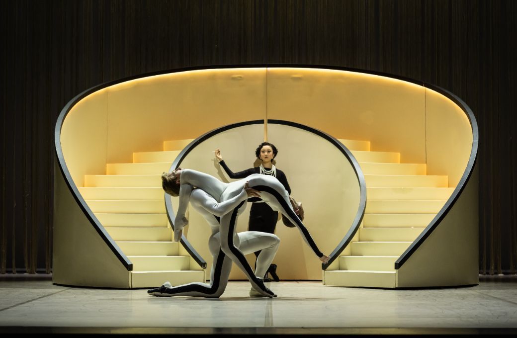 Georgie Swan and Edison Manuel as Chanel Logo and Kaho Kato as Shadow Chanel &copy; David Kelly