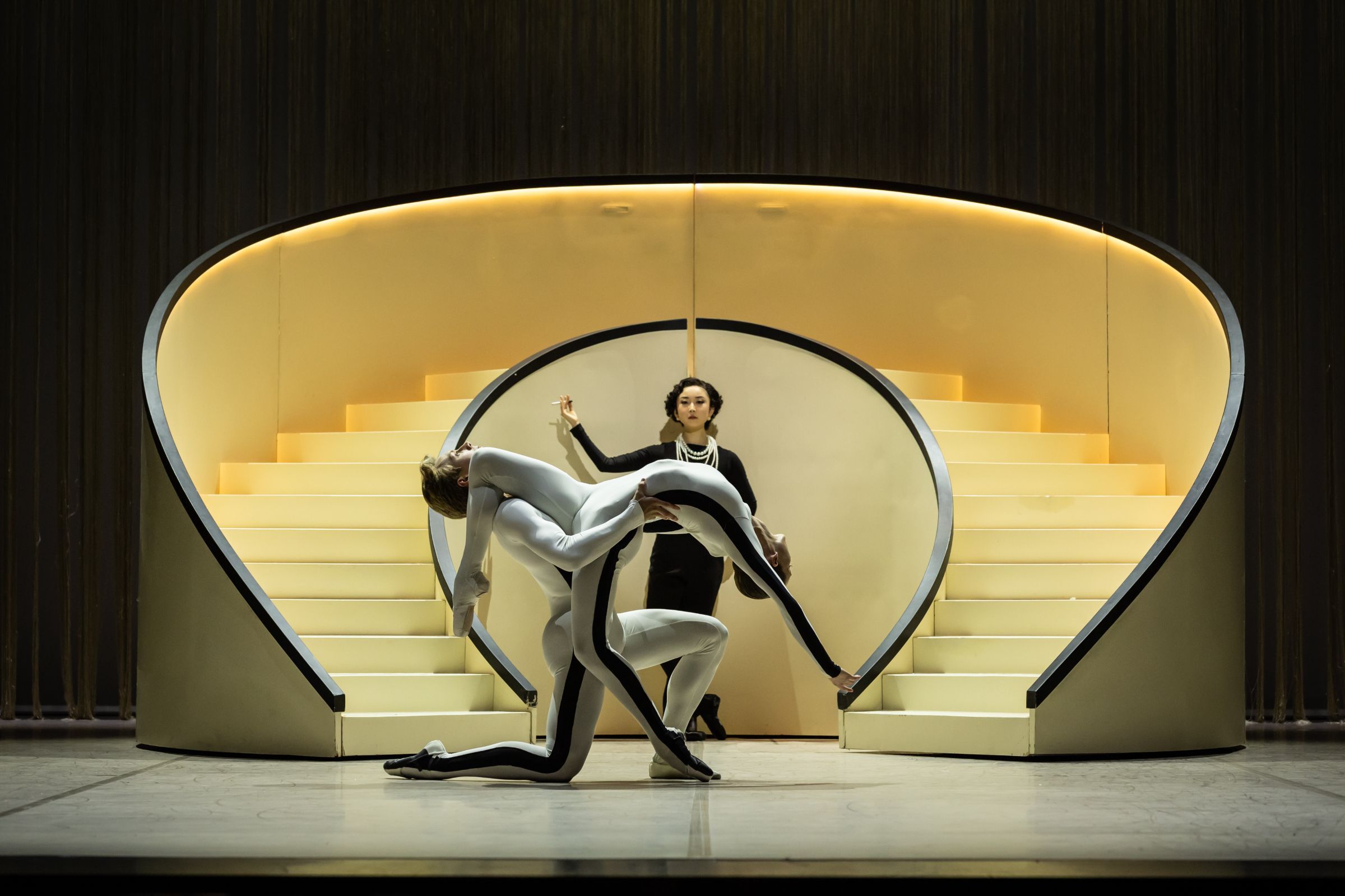 Georgie Swan and Edison Manuel as Chanel Logo and Kaho Kato as Shadow Chanel &copy; David Kelly