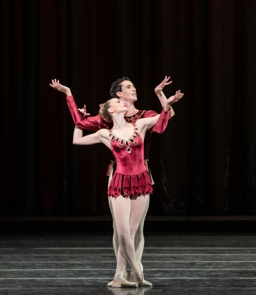 Whitney Jensen and Alex Cuadros Joglar in George Balanchine's <i>Rubies</i> © Erik Berg