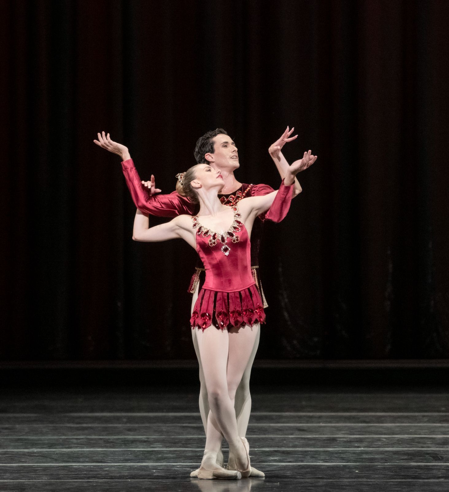 Whitney Jensen and Alex Cuadros Joglar in George Balanchine's <i>Rubies</i> © Erik Berg