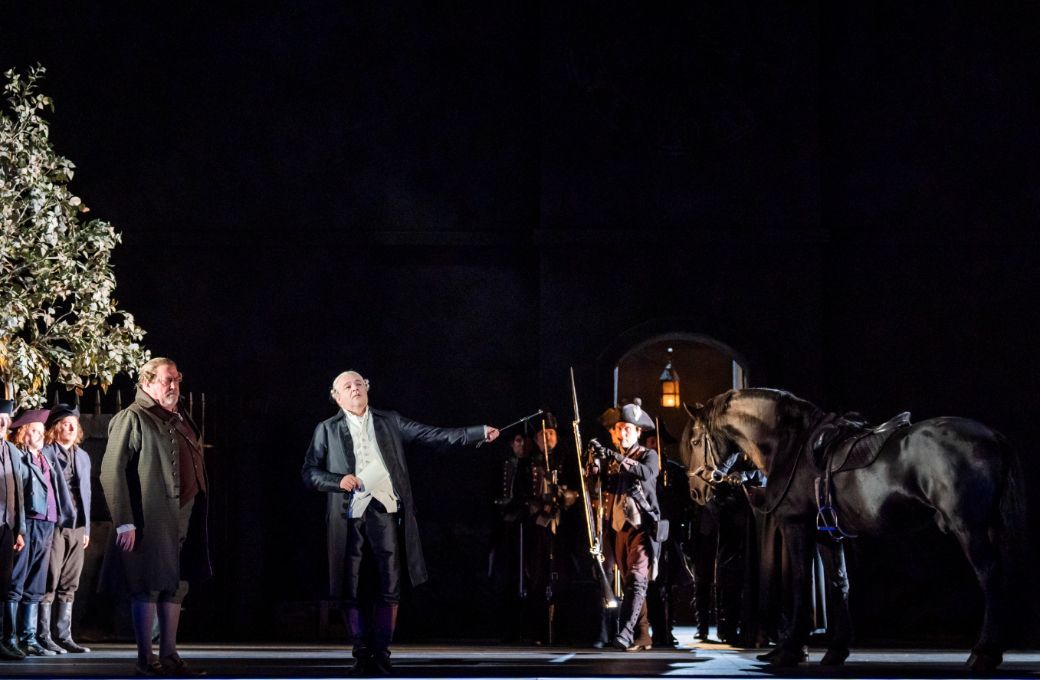 Peter Rose (Rocco), Jochen Schmeckenbecher (Don Pizarro) and chorus &copy; Tristram Kenton, 2024
