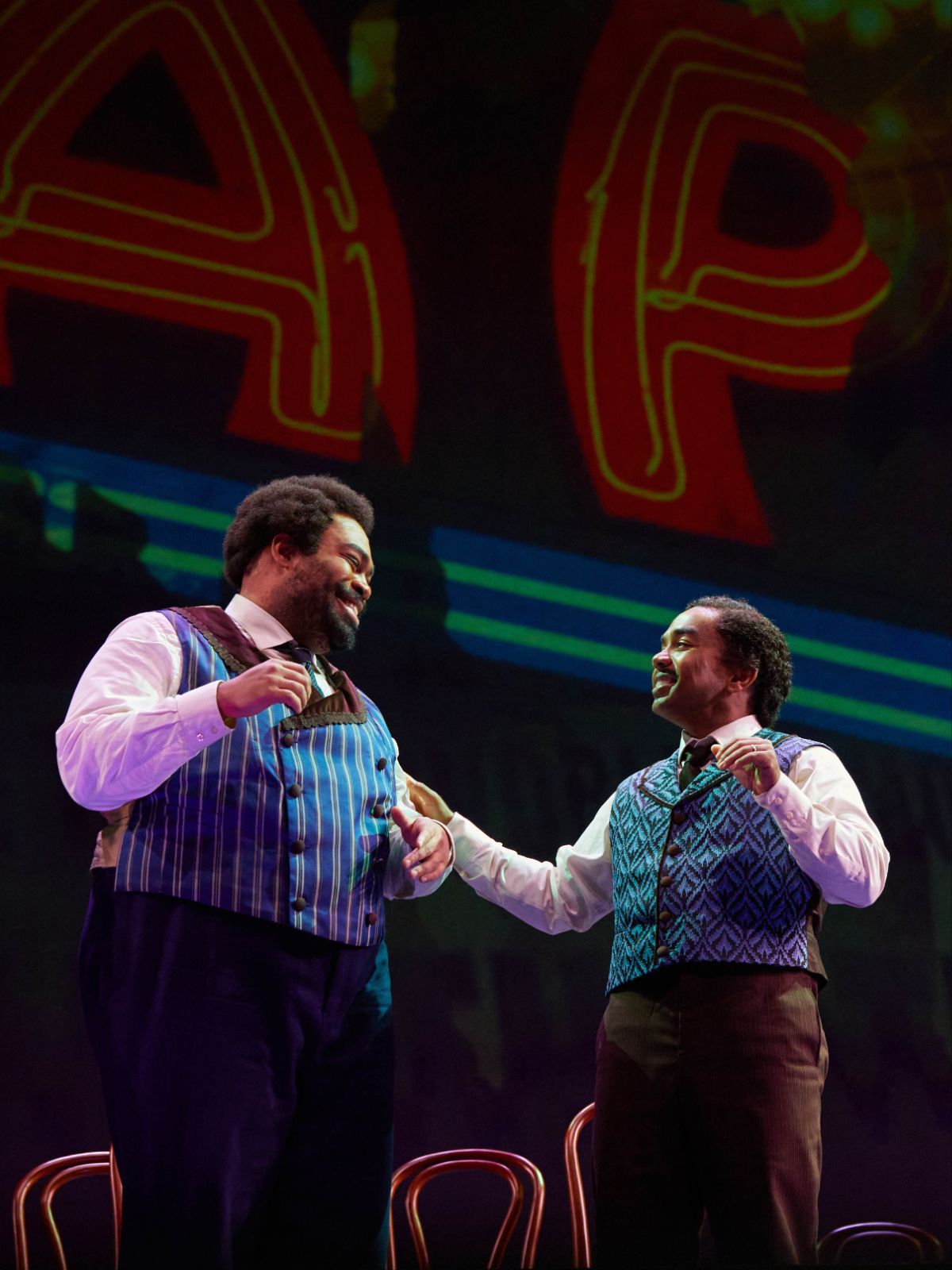Greg Watkins (Benjamin Holmes) and Martin Bakari (Greene Evans) &copy; Philip Newton