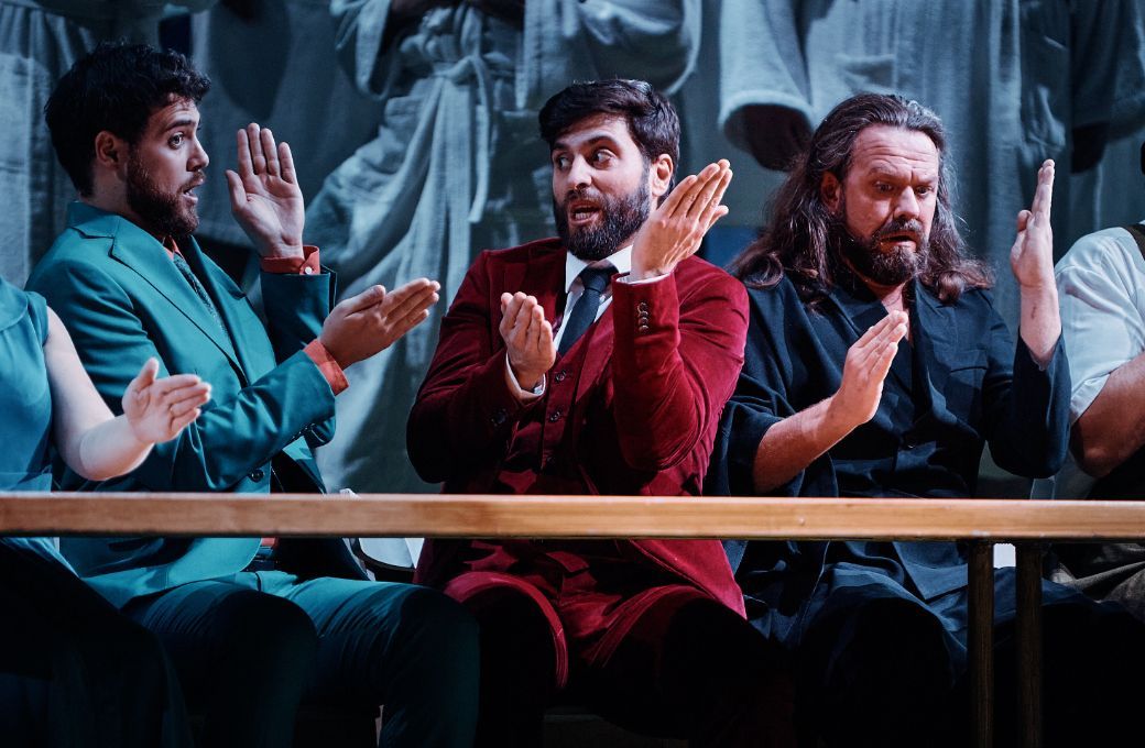 Matteo Mancini (Spaventa) Mariano Orozco (Pantalone) and Rory Musgrave (Dottore Graziano) &copy; Patricio Cassinoni