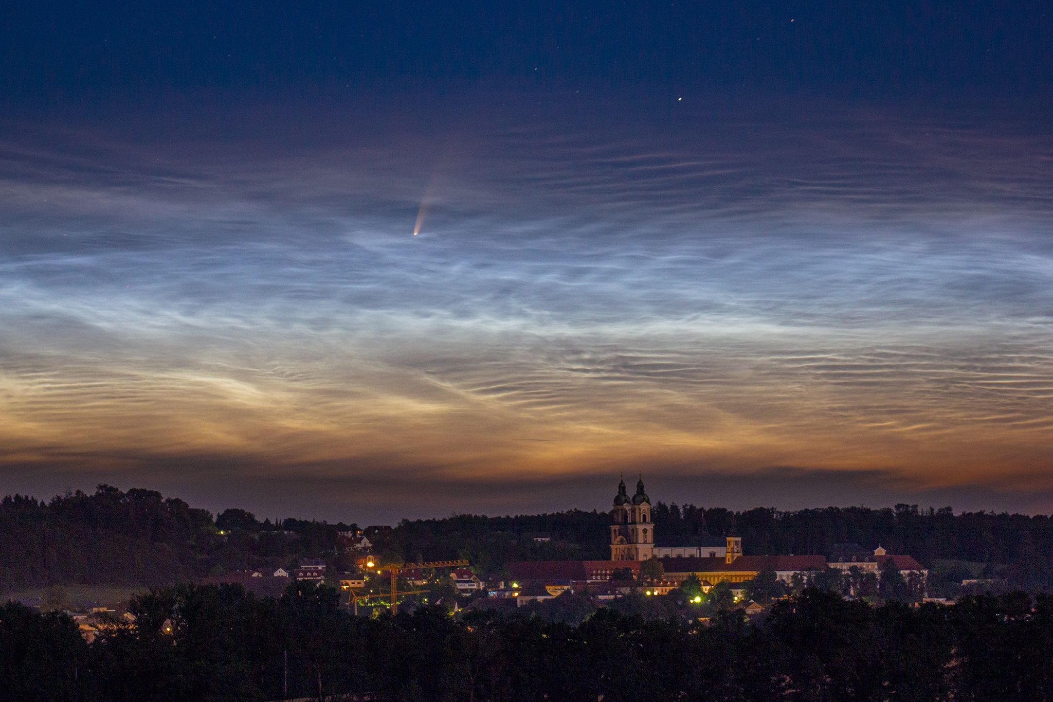A comet descends over the monastery of Sankt Florian, Upper Austria &copy; H Raab | Flickr