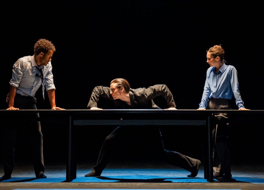 Joseph Sissens, Calvin Richardson and Ashley Dean in Crystal Pite's <i>The Statement</i> &copy; Tristram Kenton