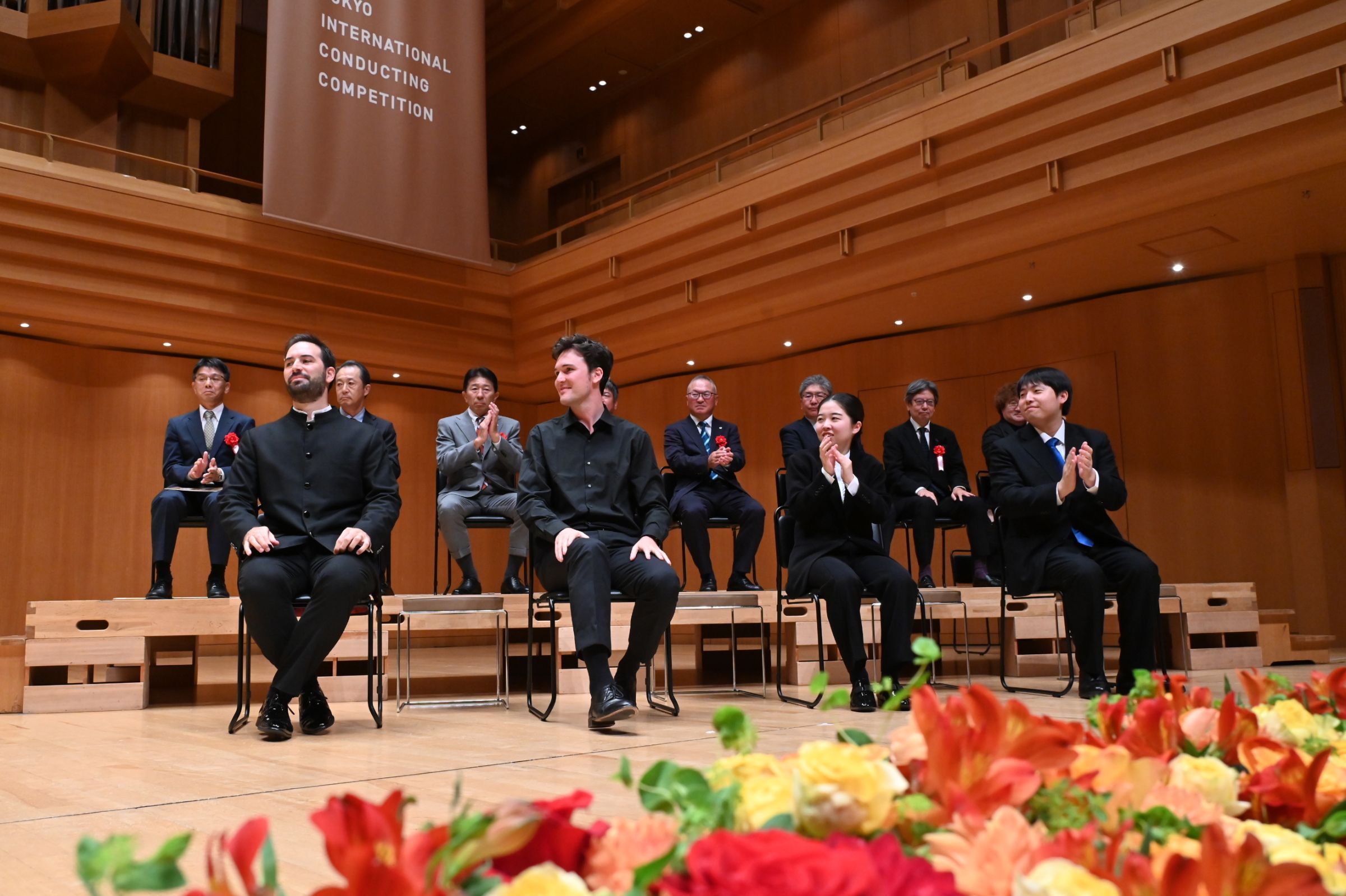 The four finalists: Michailidis, Court-Wood, Yoshizaki and Okazaki © Tokyo International Conducting Competition