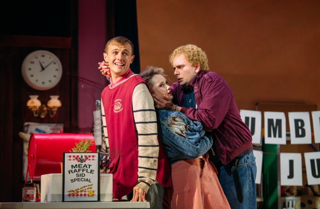 Glen Cunningham (Albert), Chloe Harris (Nancy) and Ross Cumming (Sid) &copy; Mihaela Bodlovic