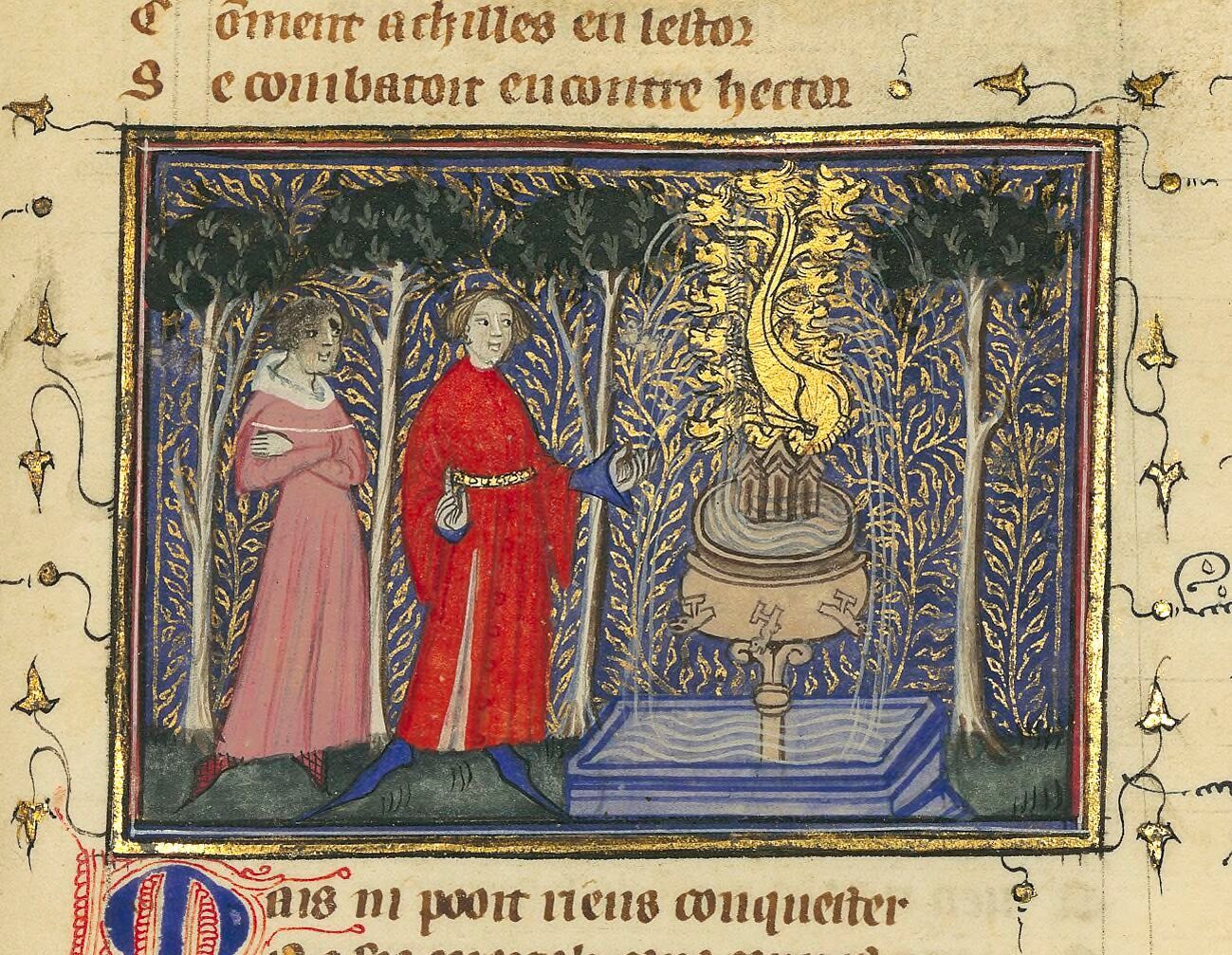 Illustration from Machaut’s complete works (c.1390): the fountain of love &copy; gallica.bnf.fr | Bibliothèque nationale de France