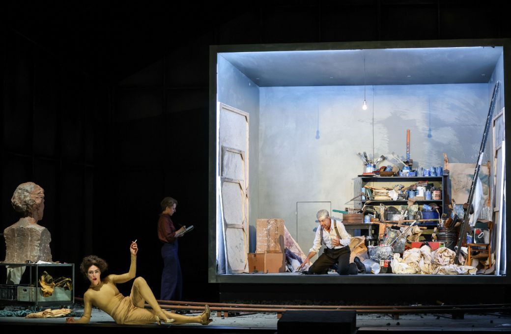 Annette Dasch (Alma), Annelie Sophie M&uuml;ller (Anna) and Martin Winkler (Oskar Kokoschka) &copy; Barbara P&aacute;lffy | Volksoper Wien