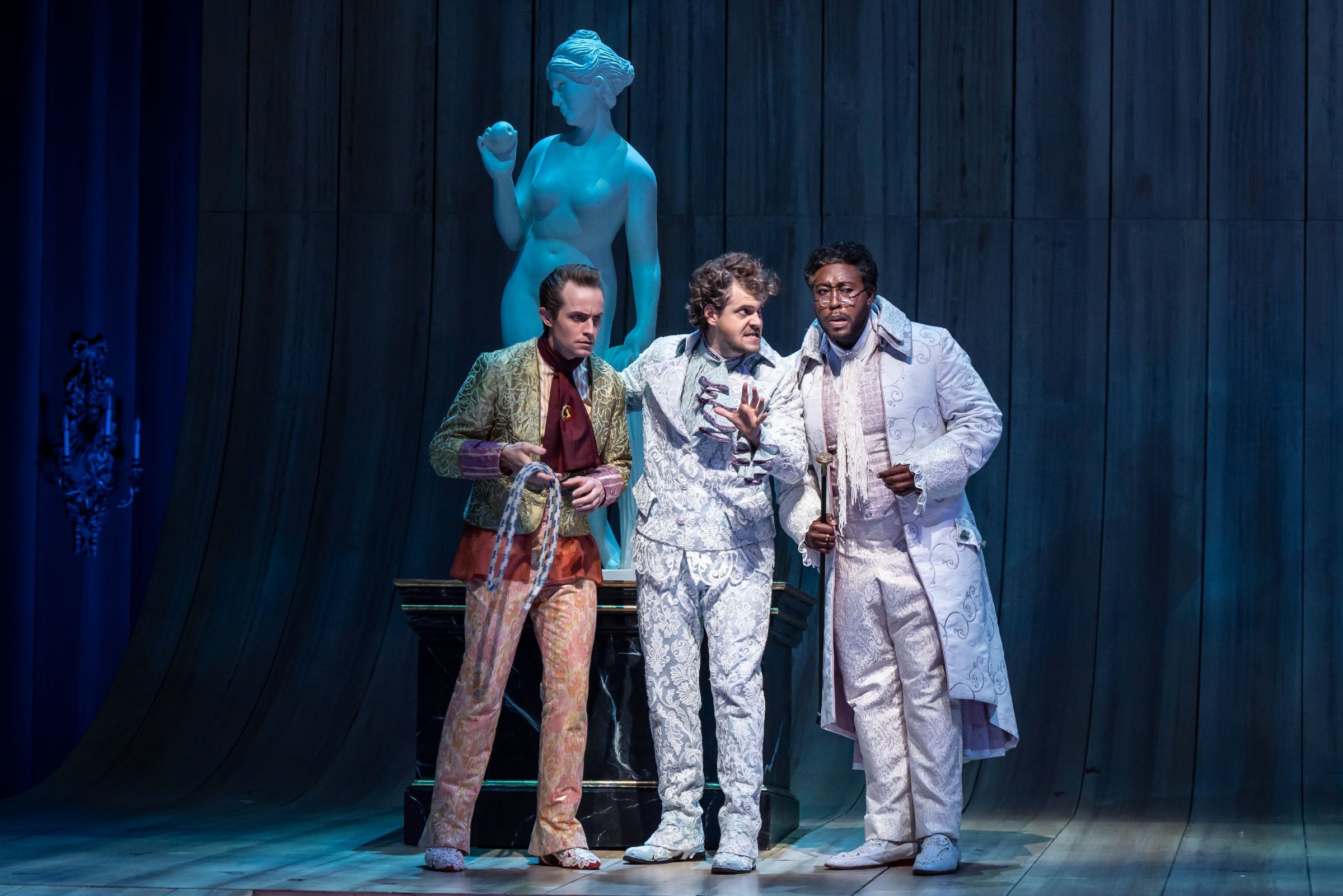 Brenton Ryan (Don Basilio), Peter Kellner (Figaro) and Nicholas Newton (Dr Bartolo) &copy; Liz Lauren