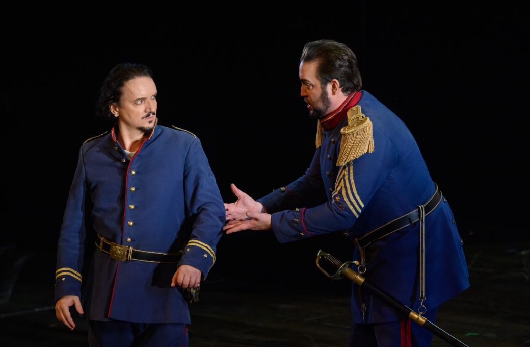 Artur Ruciński (Don Carlo), Brian Jagde (Don &Aacute;lvaro) &copy; A. Bofill | Gran Teatre del Liceu