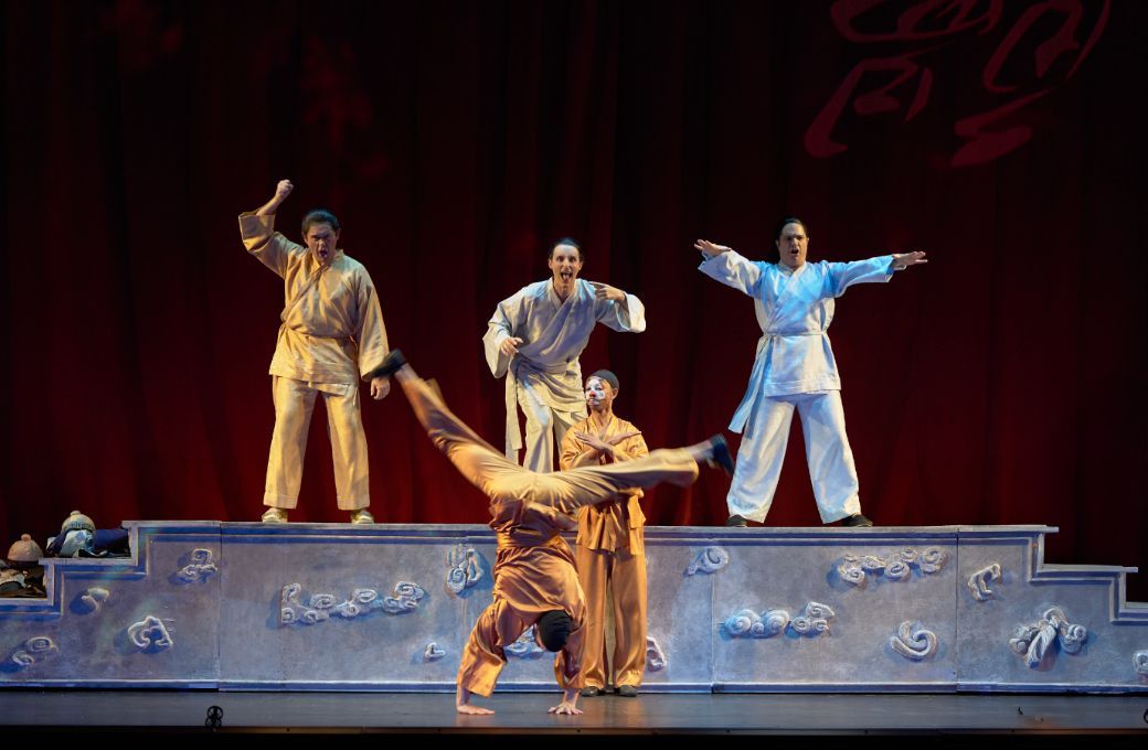 Manuel de Diego (Pang), Jorge Franco (Pong) y Manel Esteve (Ping) © Guillermo Mendo | Teatro de la Maestranza