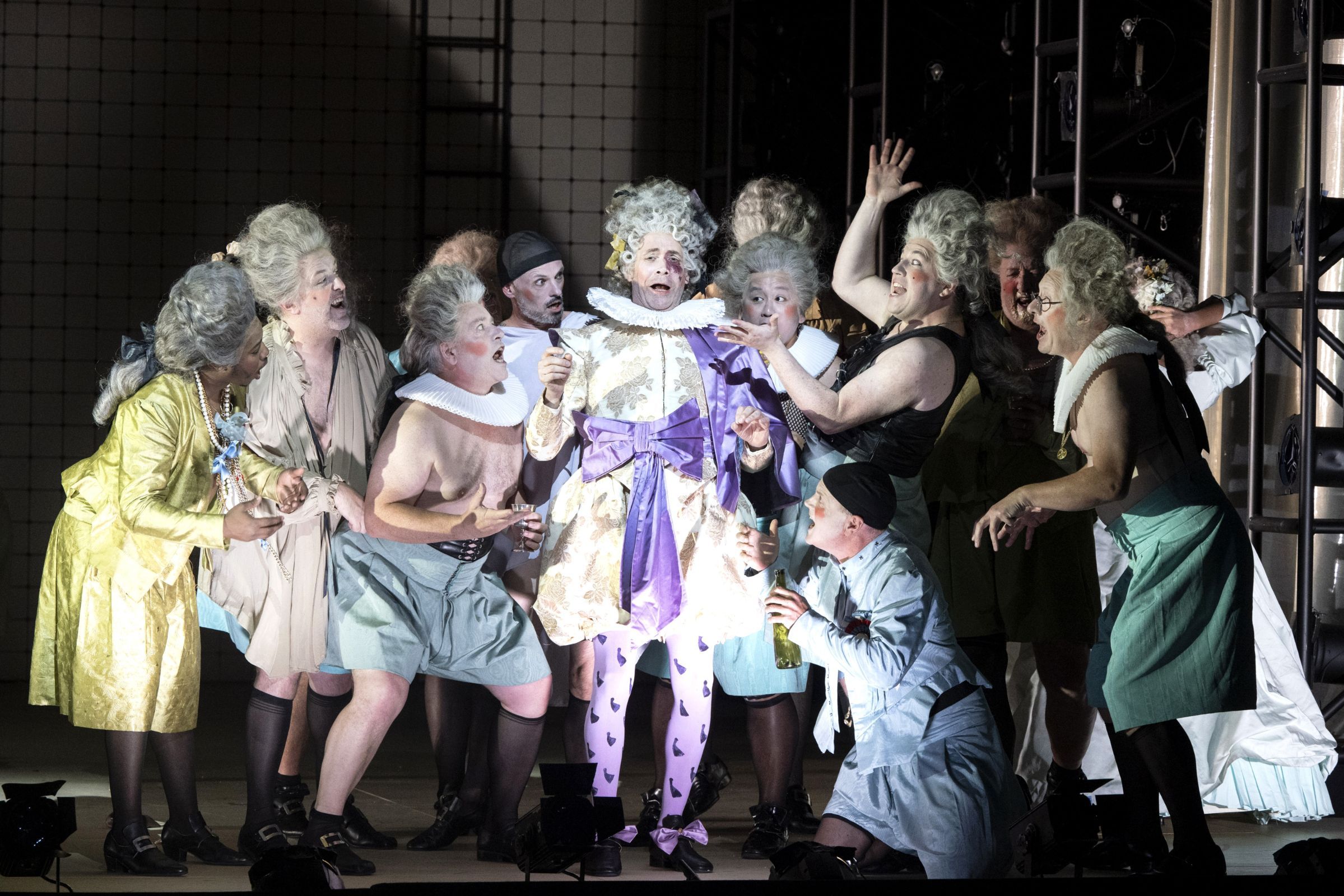 Alistair Moore (Marullo) and cast of <i>Rigoletto</i> © Richard Hubert Smith