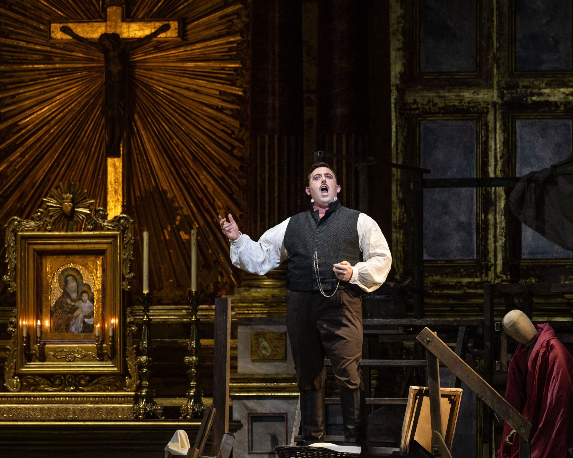 Freddie De Tommaso (Cavaradossi) &copy; Met Opera | Marty Sohl