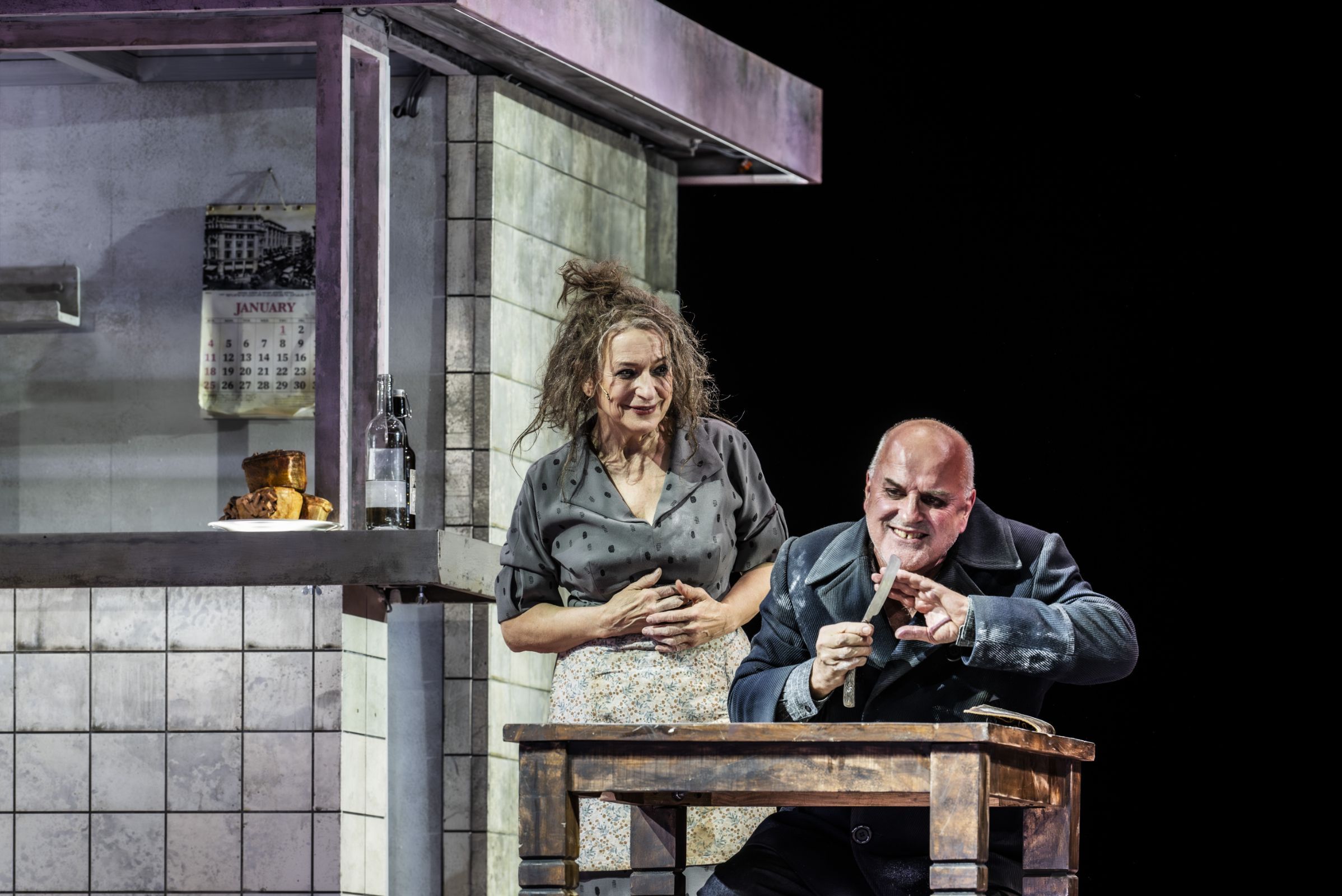 Dagmar Manzel (Mrs Lovett) and Christopher Purves (Sweeney Todd) &copy; Jan Windszus Photography
