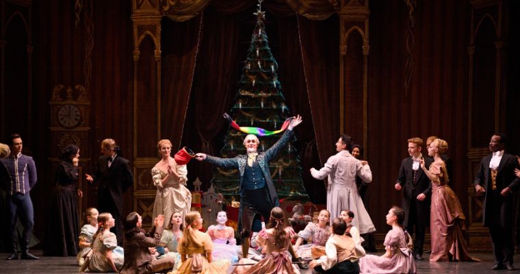 James Streeter as Drosselmeyer in Wayne Eagling's 2023 production for English National Ballet © Laurent Liotardo